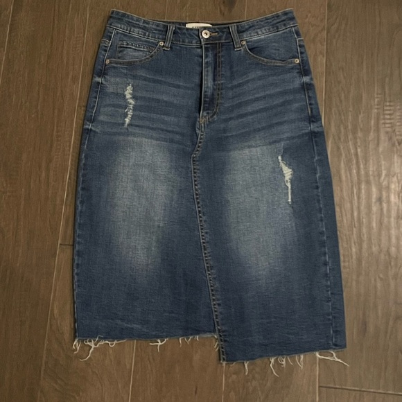C’EST TOI Jean Skirt Below Knee - Picture 1 of 3
